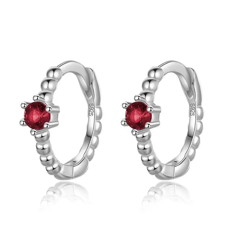 Arracadas Pequeñas Unisex con Zirconia de Color