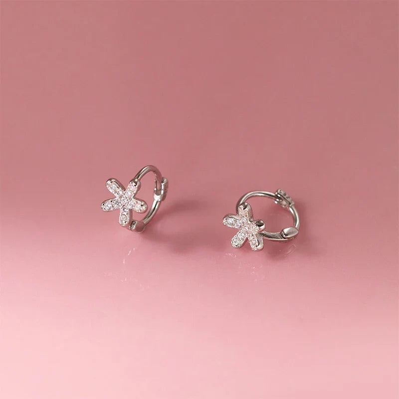 Arracadas Florales con Pavé de Zirconias