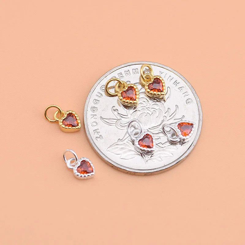Dije Corazón con Zirconia Roja