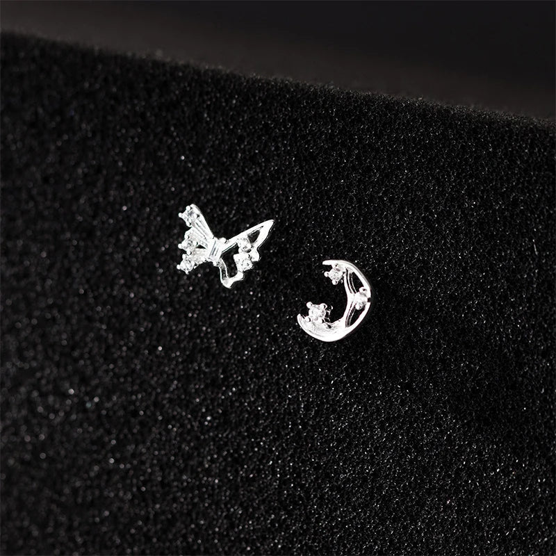 Aretes Mariposa y Luna