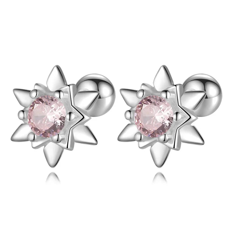 Aretes Estrella con Zirconia de Color