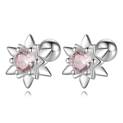 Aretes Estrella con Zirconia de Color
