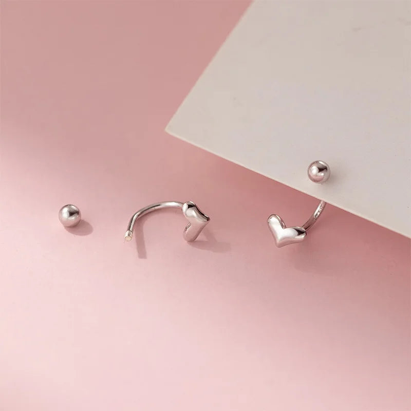 Aretes Corazón con Cierre de Rosca
