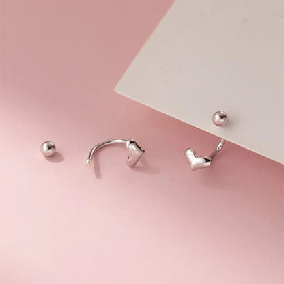 Aretes Corazón con Cierre de Rosca