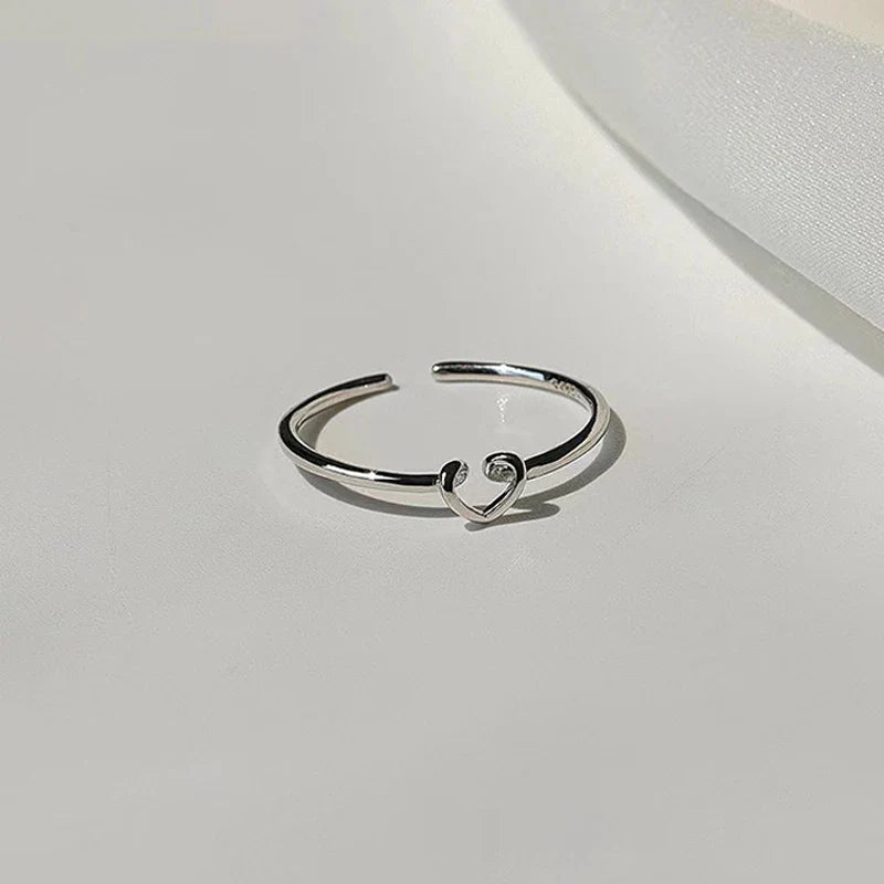 Anillo Abierto Corazón Calado