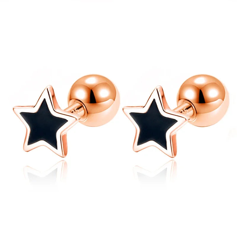 Aretes Bolita con Corazón o Estrella