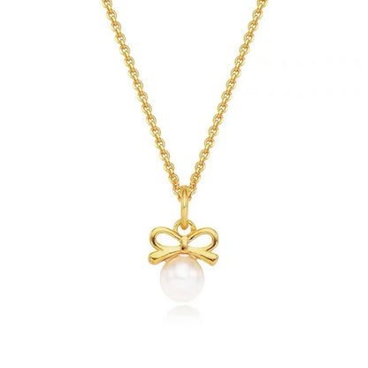 Collar Moño con Perla