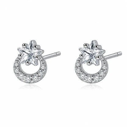 Aretes Luna y Estrella con Zirconias