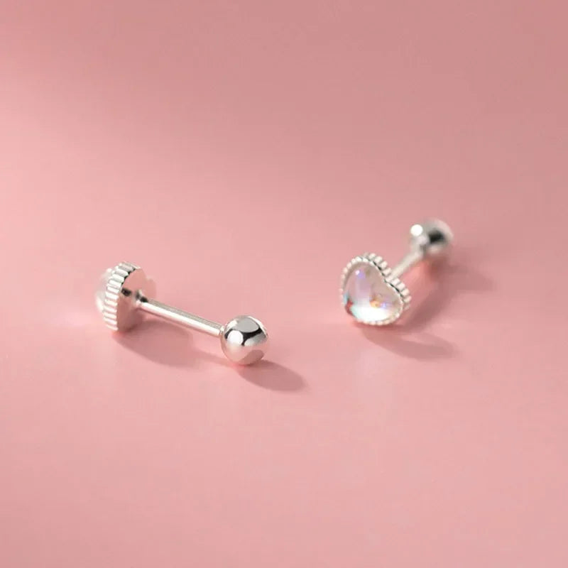 Aretes Corazón Esmaltado de Color