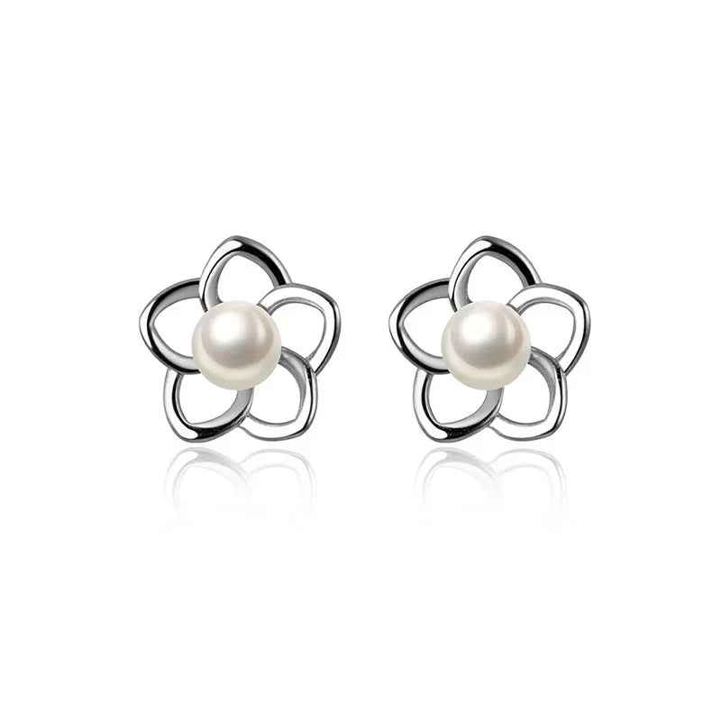 Aretes Flor Delicada con Perla