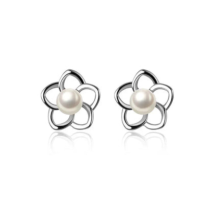 Aretes Flor Delicada con Perla