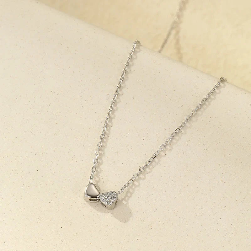 Collar Doble Corazón con Zirconias
