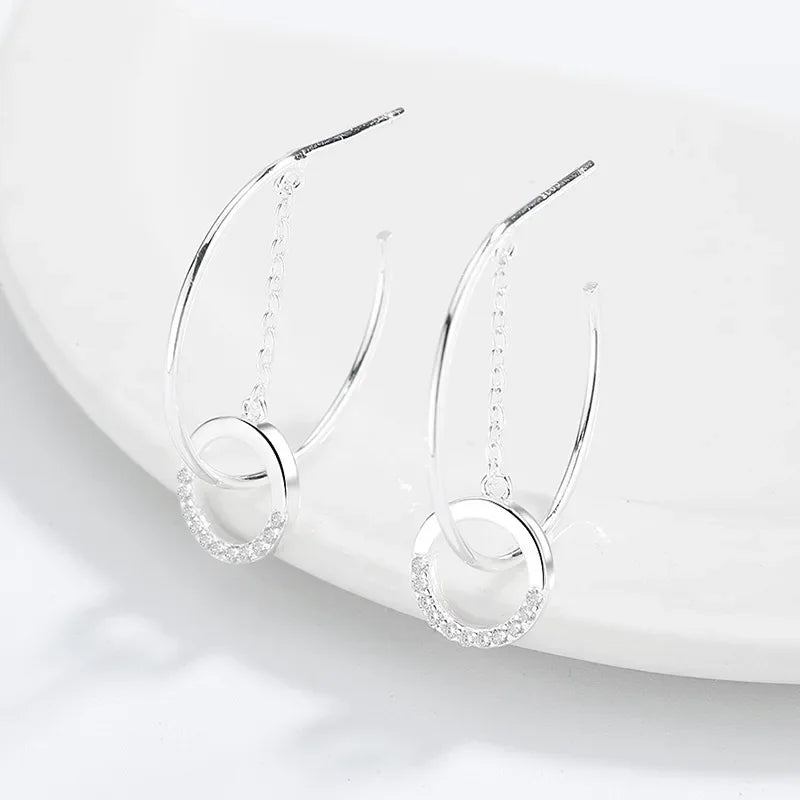 Aretes Medio Círculo con Flecos