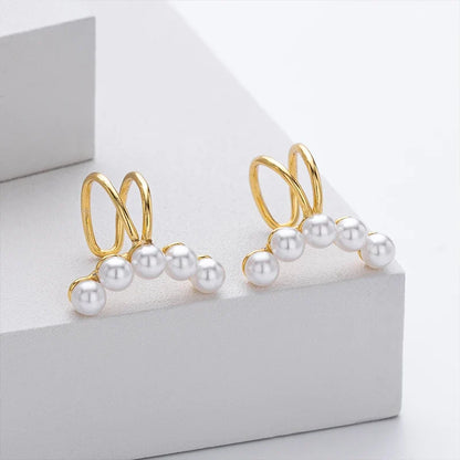 Aretes de Clip con Perla
