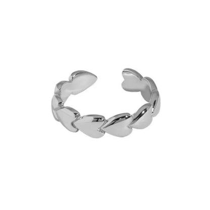 Anillo Corazón y Cruz Ajustable