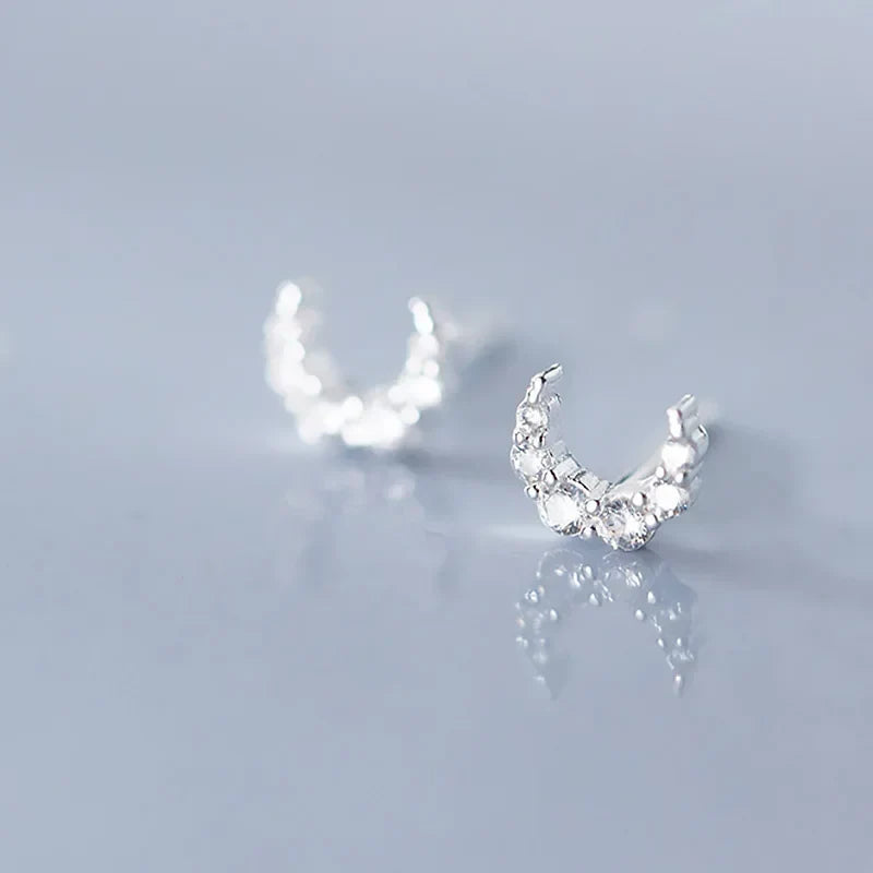 Aretes Mini Luna con Zirconias
