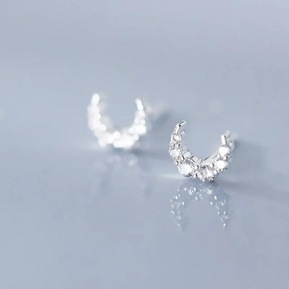 Aretes Mini Luna con Zirconias