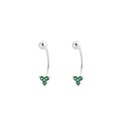 Aretes en C con Tréboles de Zirconia