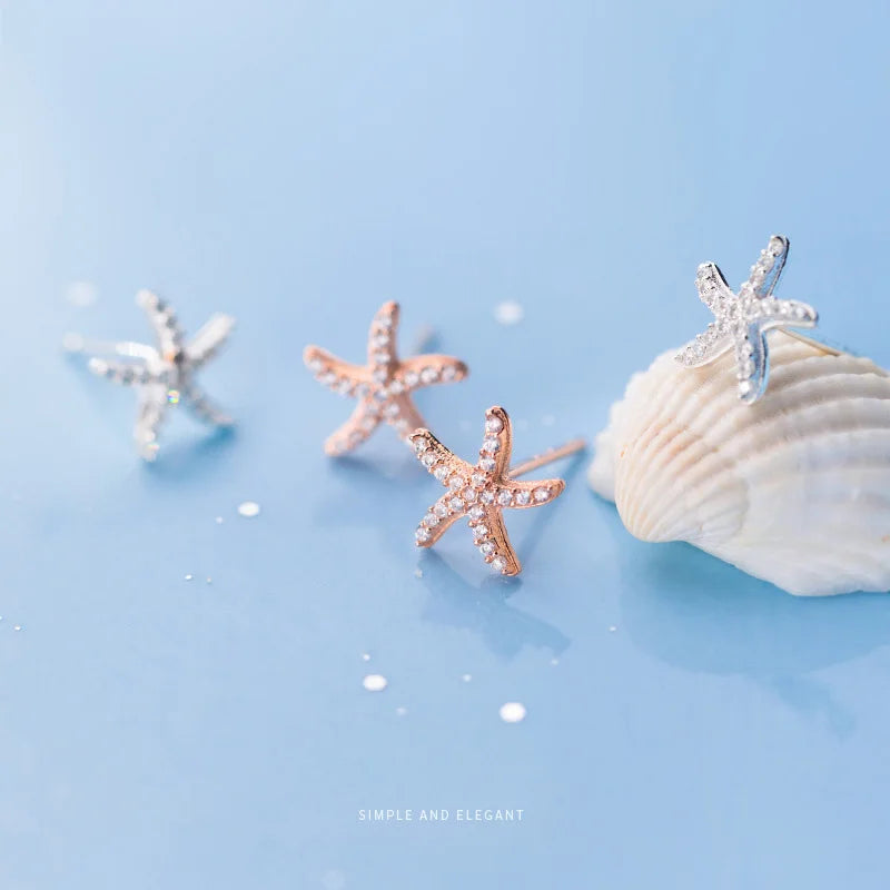Aretes Estrella de Mar Delicada con Zirconias