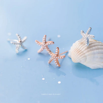 Aretes Estrella de Mar Delicada con Zirconias