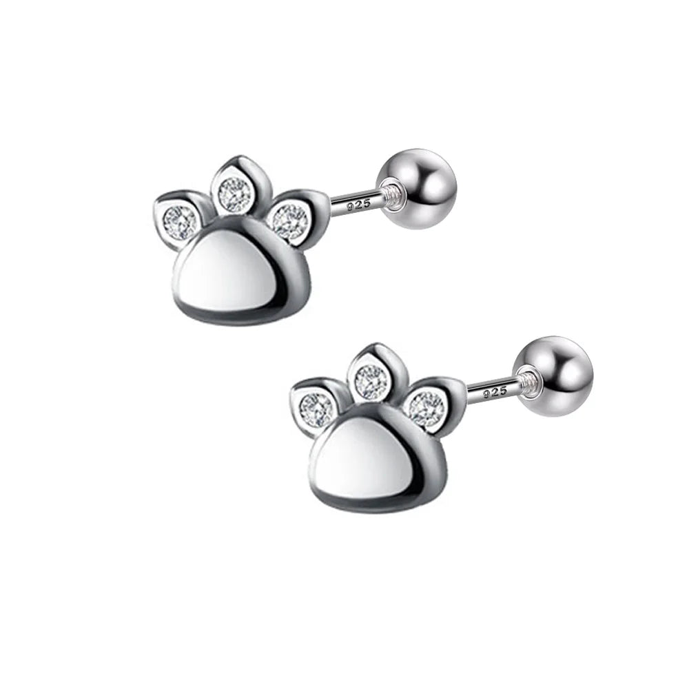Aretes Huellita de Gato con Zirconias