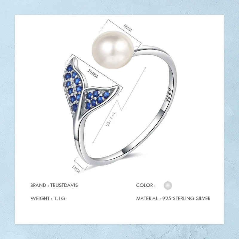 Anillo Cola de Sirena con Perla de Agua Dulce