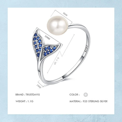 Anillo Cola de Sirena con Perla de Agua Dulce