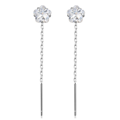 Aretes Largos con Zirconia Colgante en Cinco Formas