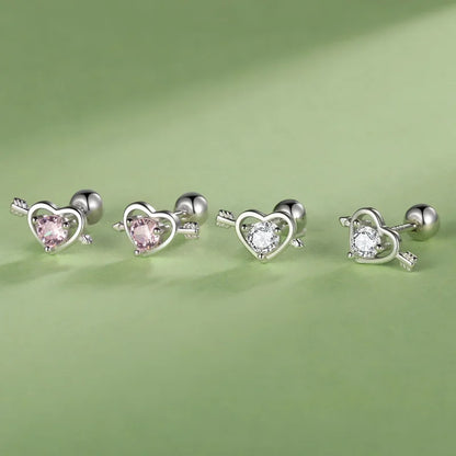 Aretes Corazón Blanco o Rosa