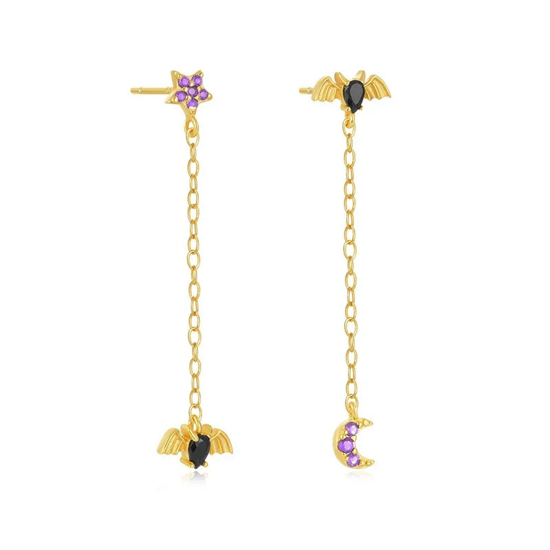 Aretes Araña y Murciélago de Halloween