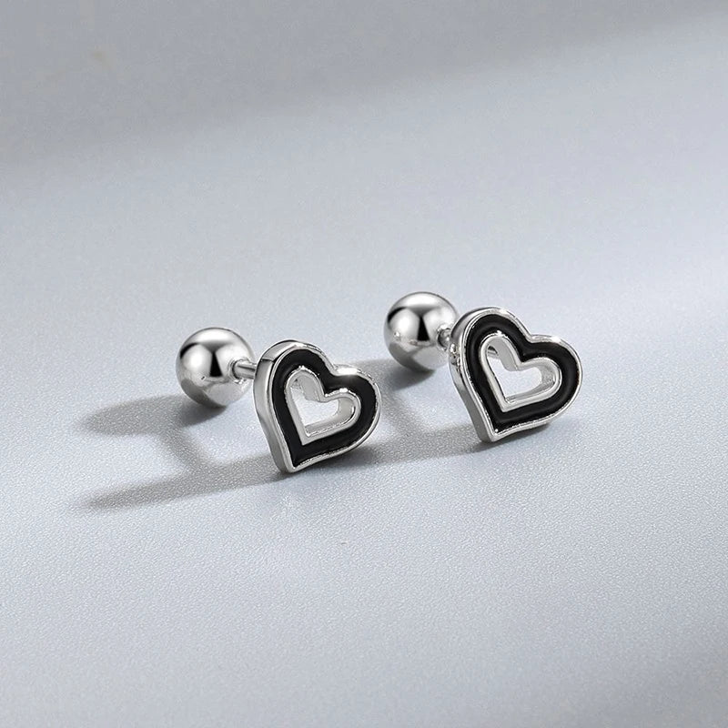 Aretes Corazón Calado de Color