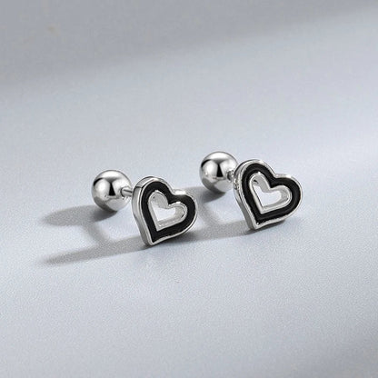 Aretes Corazón Calado de Color
