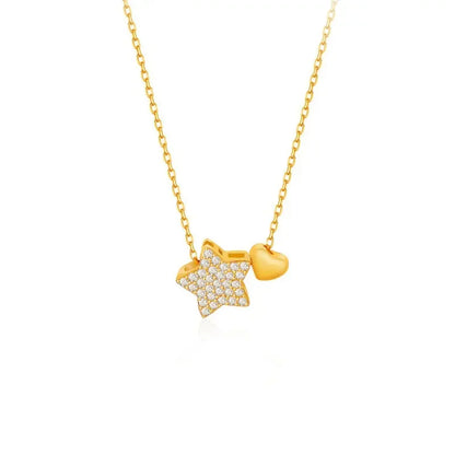 Collar Estrella y Corazón con Zirconias