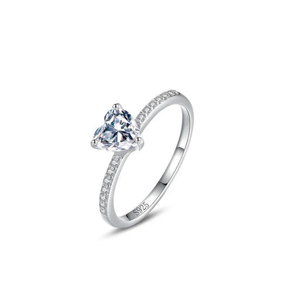 Anillo Corazón con Zirconia Rosa