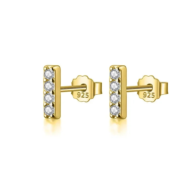 Aretes Mini Barra con Zirconias