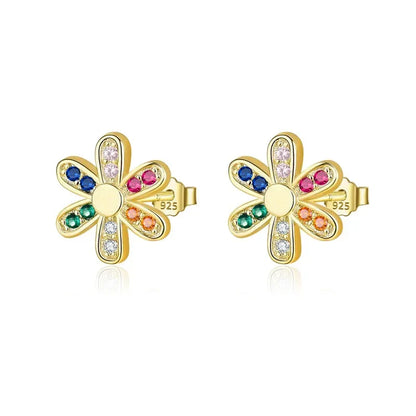 Aretes Zirconia de Color en Tres Diseños