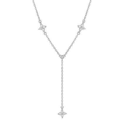 Collar Flor con Flecos y Zirconias