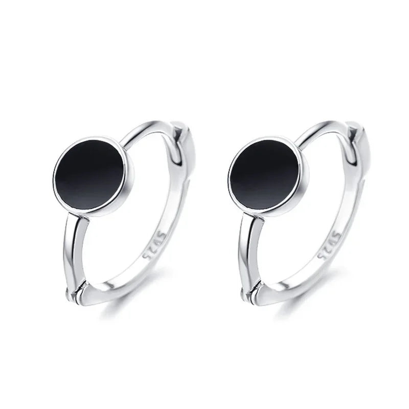 Arracadas con Dije Esmaltado Negro