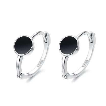 Arracadas con Dije Esmaltado Negro