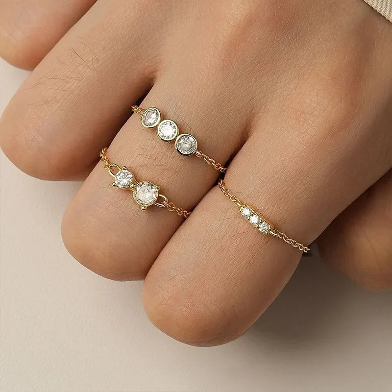 Anillo Cadena con Mariposa, Cruz o Perla