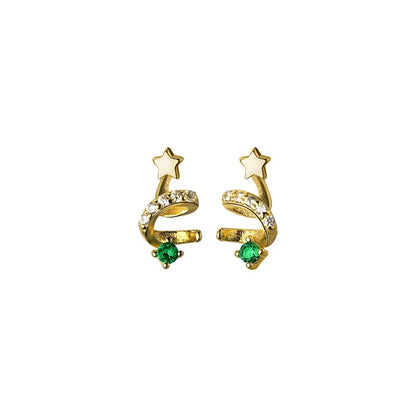 Aretes Árbol de Navidad Giratorio