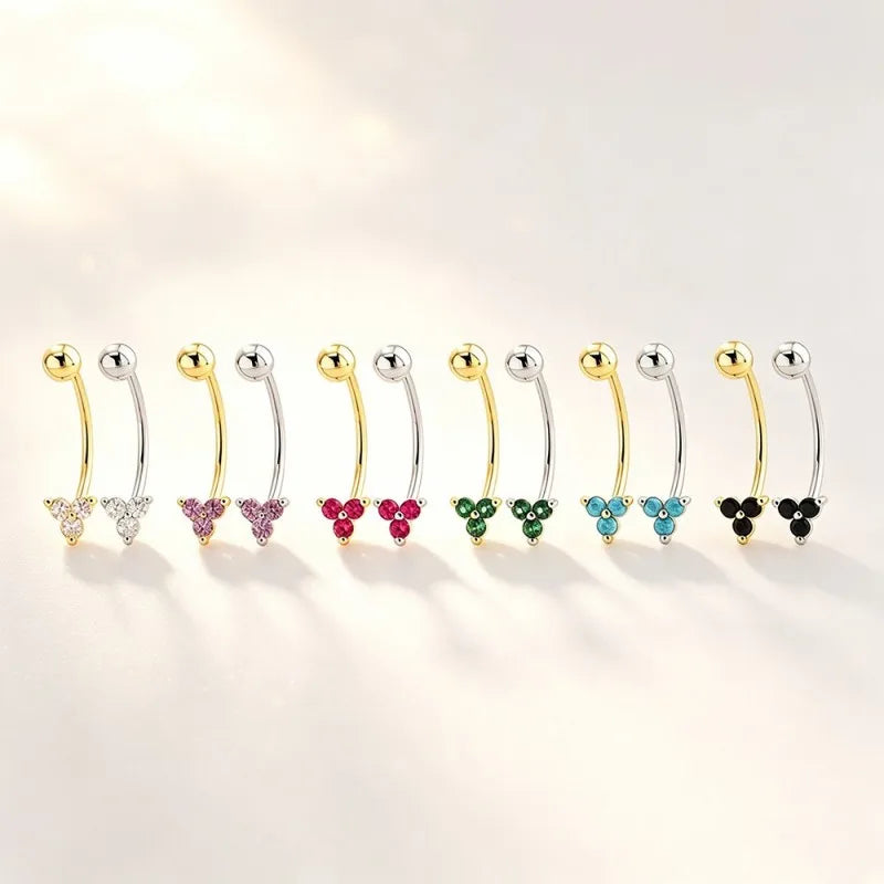 Aretes en C con Tréboles de Zirconia
