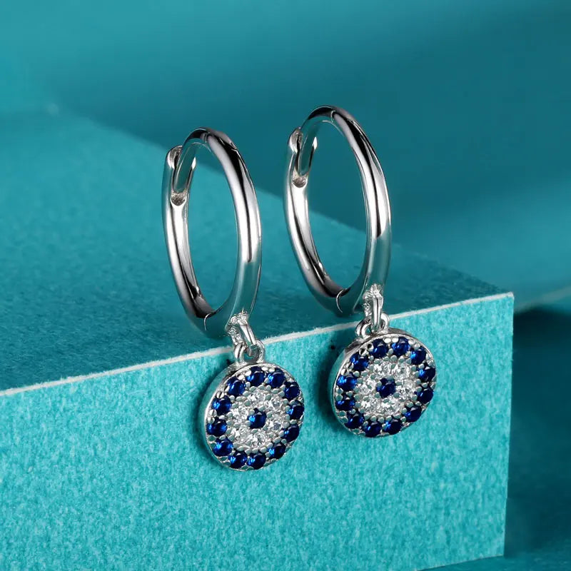 Arracadas Ojo Azul y Blanco