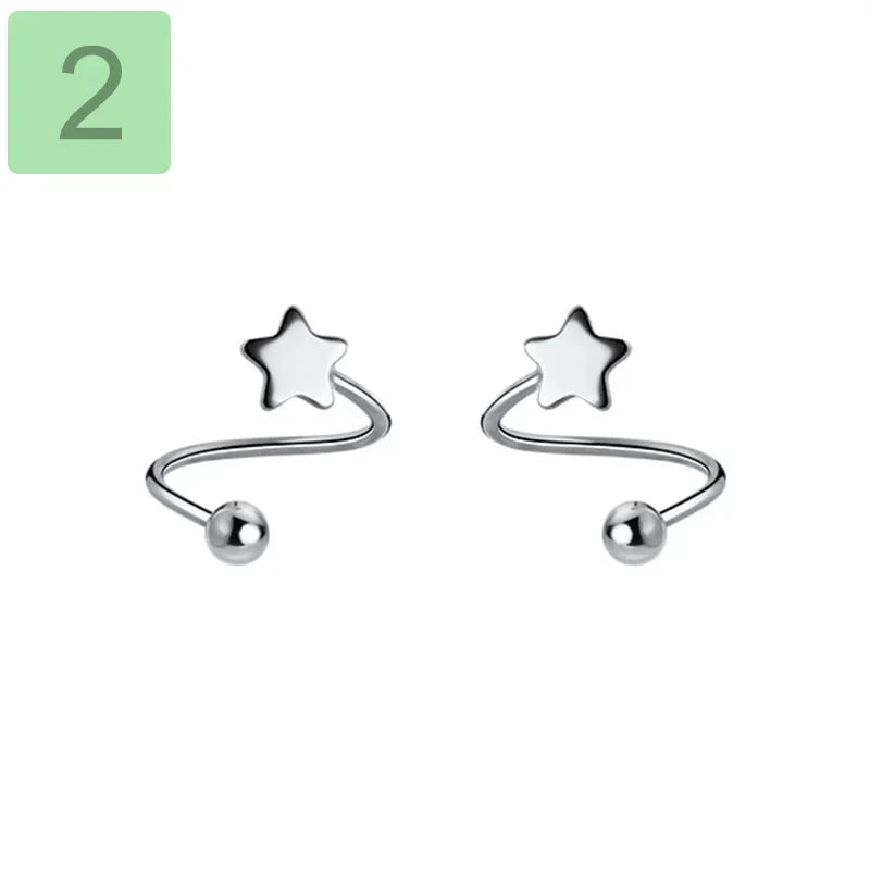 Aretes Mini Estrella y Corazón para Cartílago