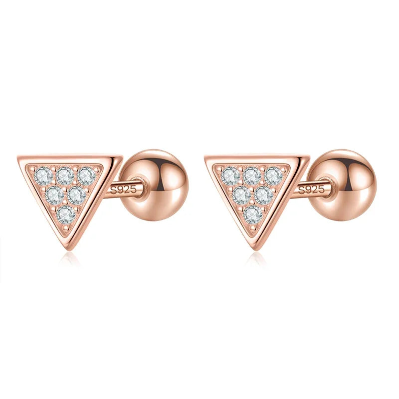 Aretes Triángulo o Círculo con Zirconia