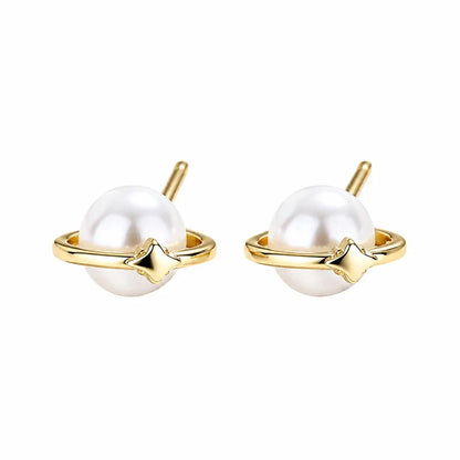 Aretes Planeta con Perla