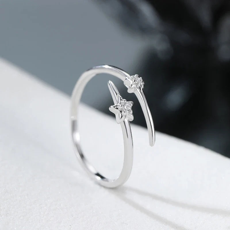 Anillo Doble Estrella Ajustable