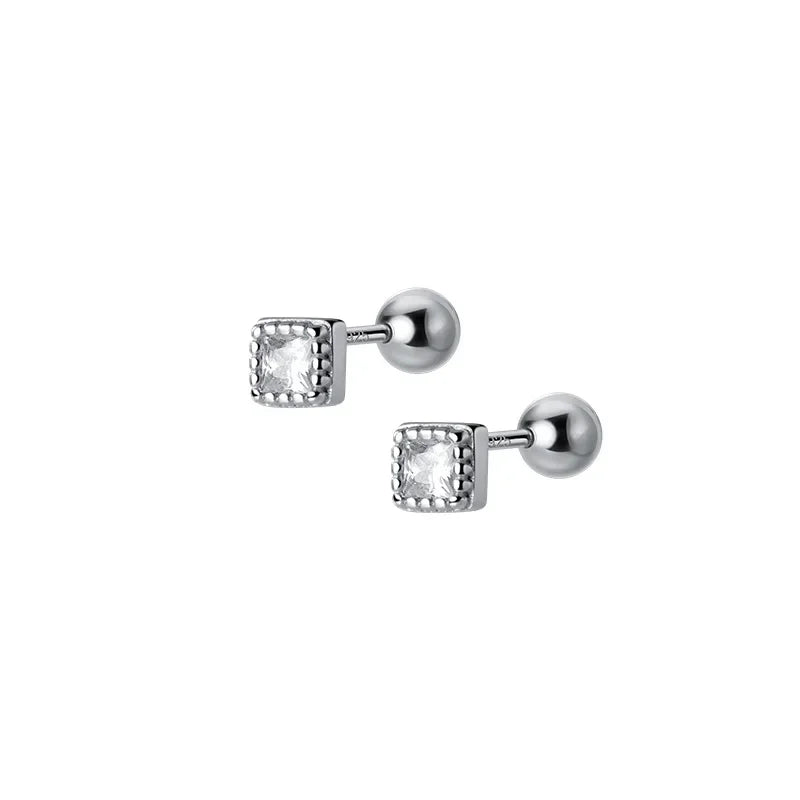 Aretes Cuadrados Brillantes