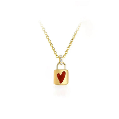 Aretes o Collar Corazón Candado o con Rayo