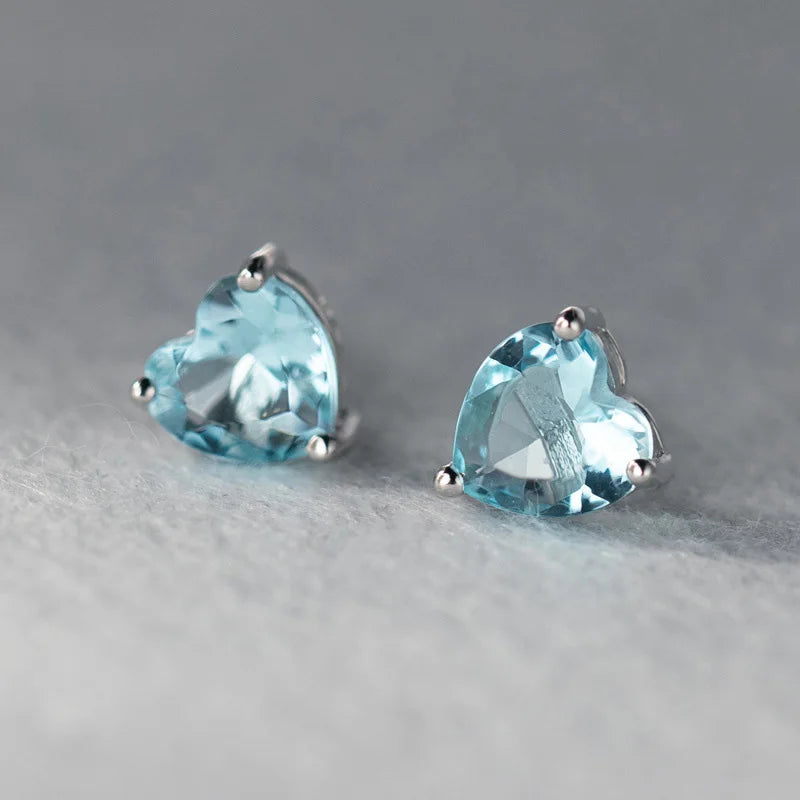 Aretes Mini Corazón con Zirconia de Color